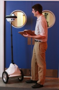 Anybots QB in meeting Anybots QB in meeting